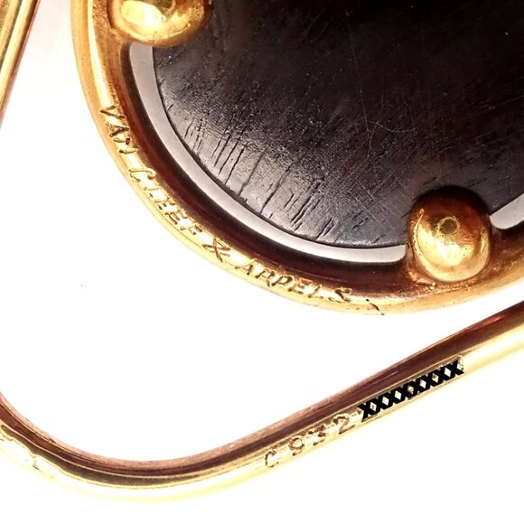 Vintage! Authentic Van Cleef & Arpels 18k Yellow Gold LetterWood Money Clip - Picture 9 of 10